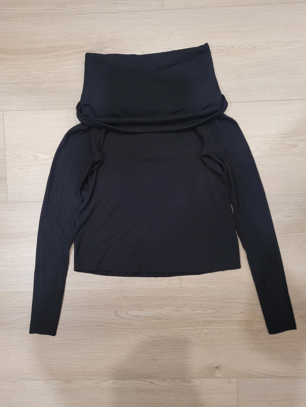 Kit & Ace Women 0 Black Brushed Cowl Neck Long Sleeve Tee NWT